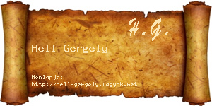 Hell Gergely névjegykártya