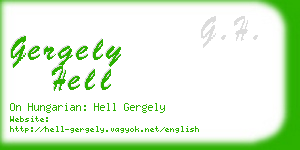 gergely hell business card